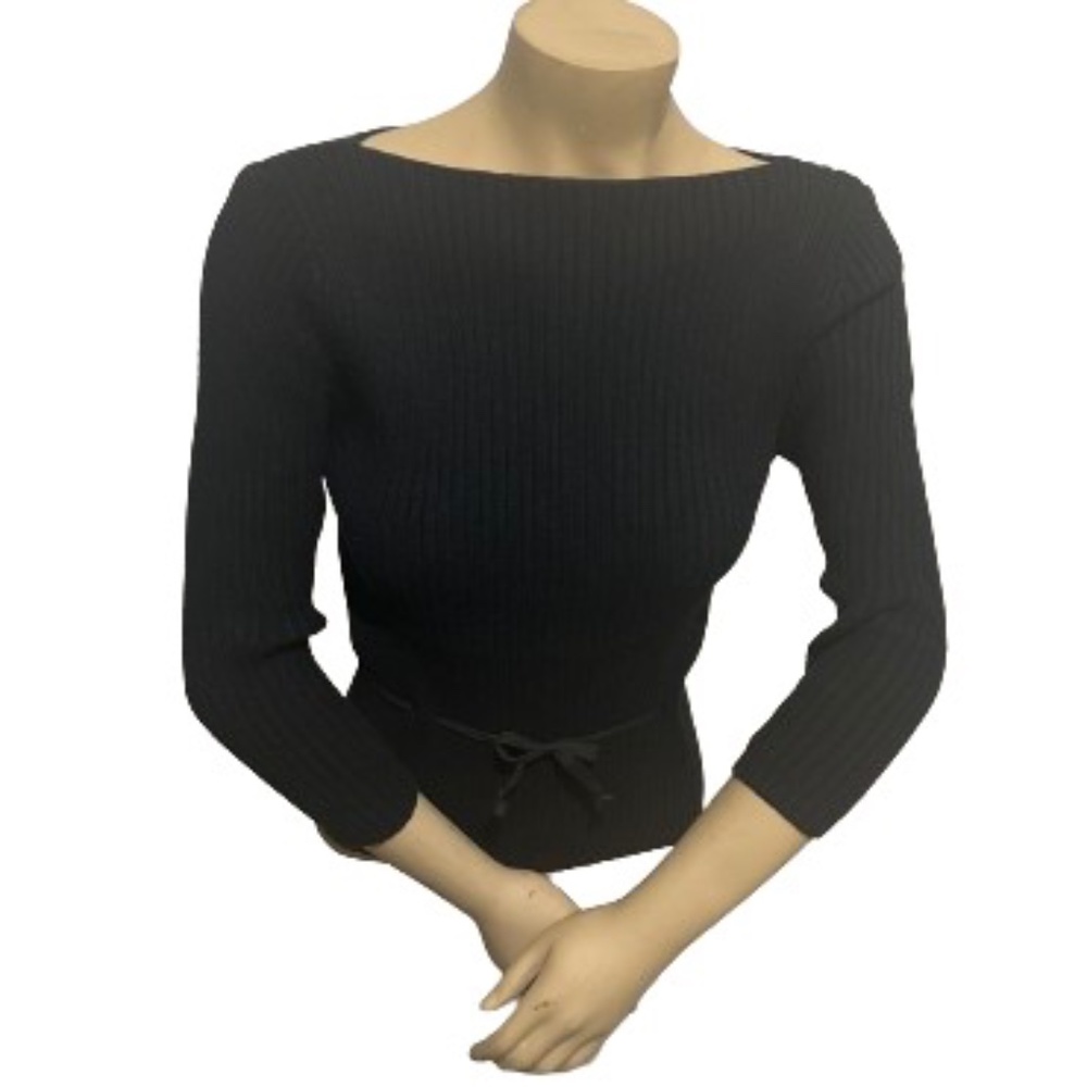 Contemporaine - La Maison Simons- Black Cotton Knitted  top SZ Medium
